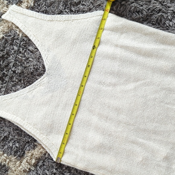Blu Pepper Chunky Cable Knit Tank Top Cream Size S - Picture 6 of 7